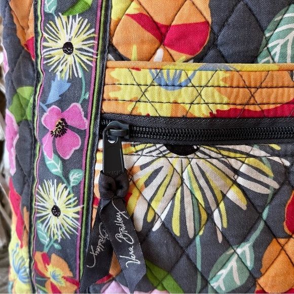 VERA BRADLEY Va Va Bloom 2012 Zip Hipster Crossbody Gray Pink Yellow Floral - Picture 3 of 17
